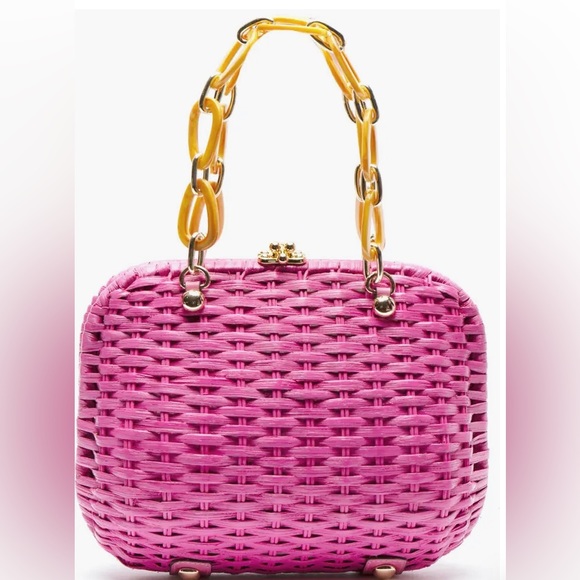 Frances Valentine Handbags - NWT Frances Valentine Hen Wicker Basket Bag Pink